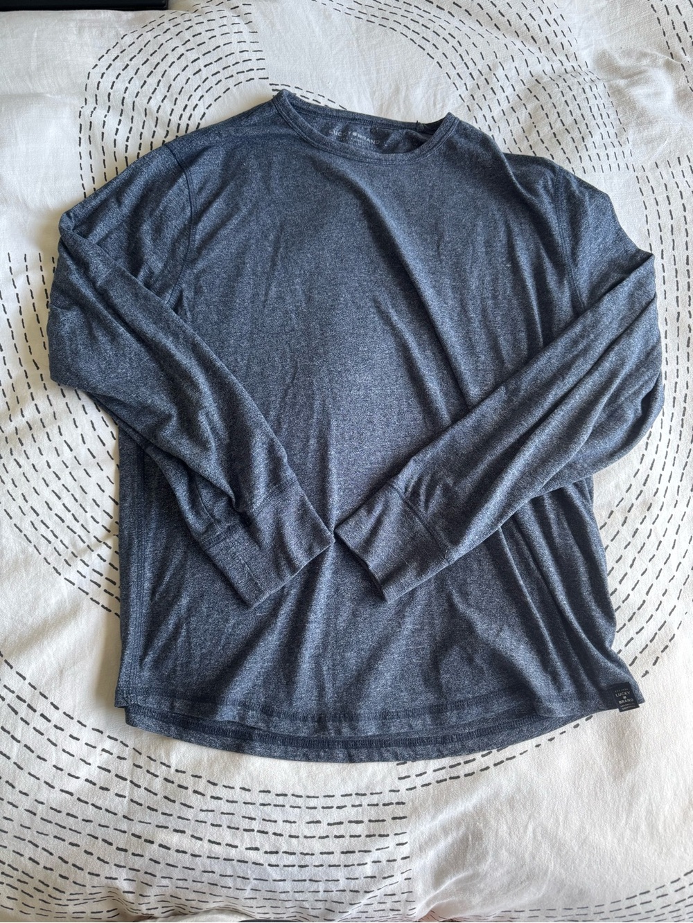 Men's Long-Sleeve Crewneck Shirt - Charcoal Blue